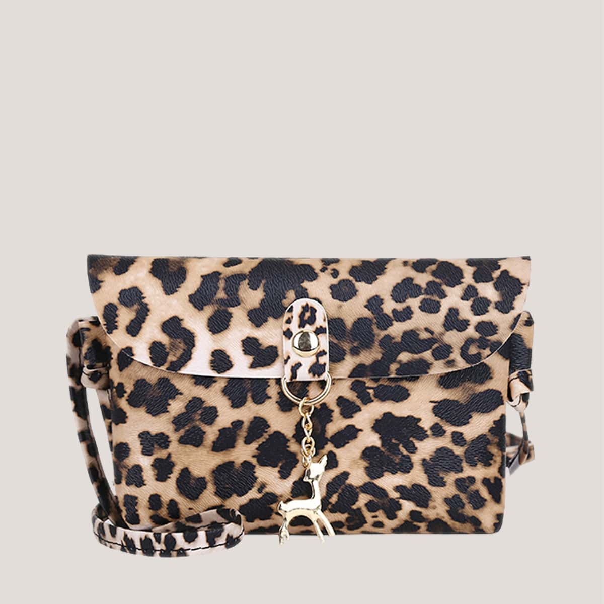 

Leopard Pattern Crossbody Bag, Brown