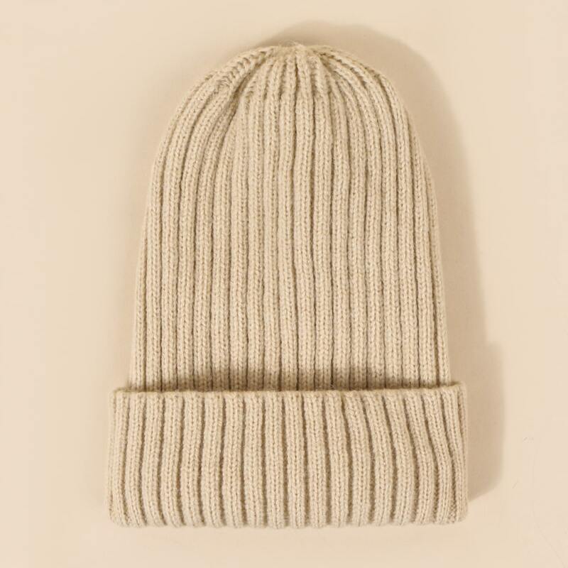 

Simple Plain Beanie, Beige