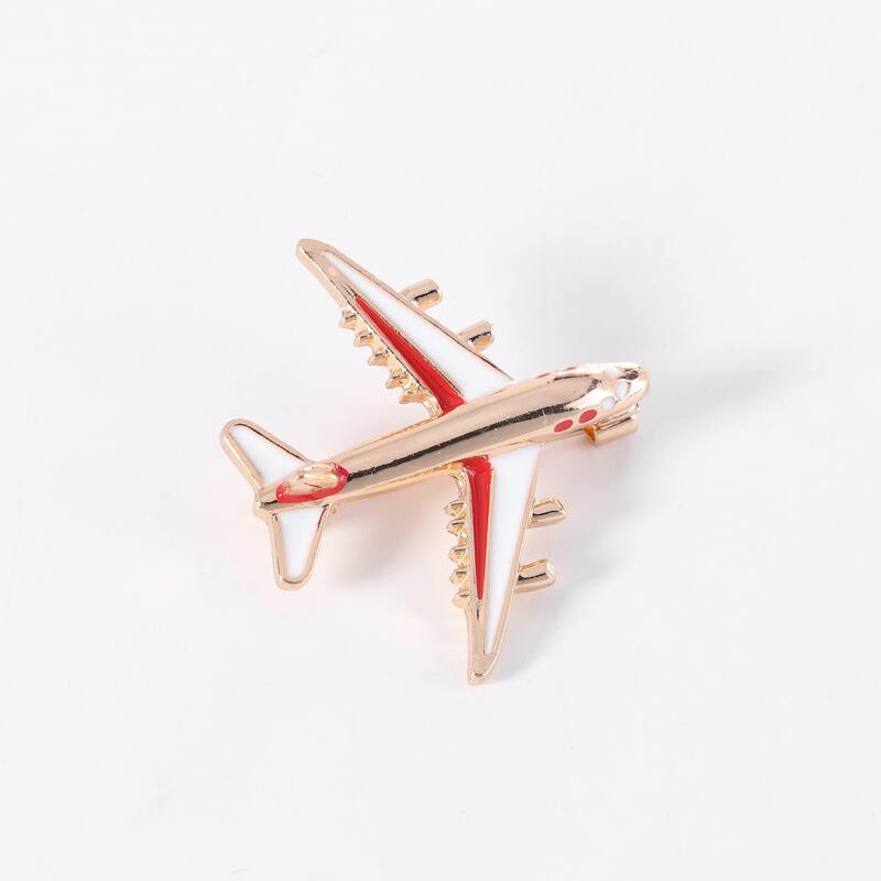 

1pc Plane Brooch, Gold