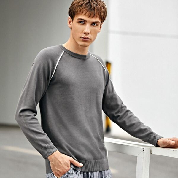 

Men Raglan Sleeve Sweater, Dark grey