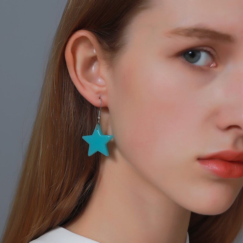 

Star Drop Earrings, Blue