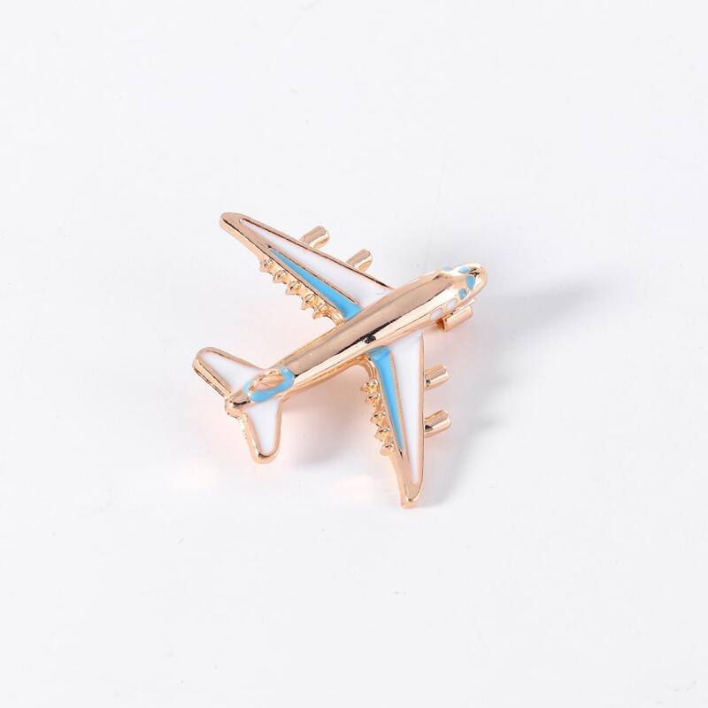 

1pc Plane Brooch, Gold