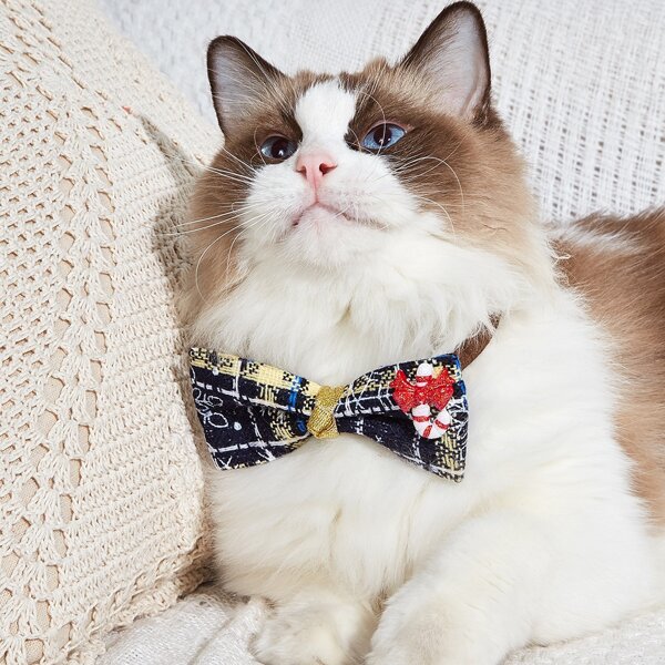 

Christmas Plaid Cat Bow Tie, Multicolor