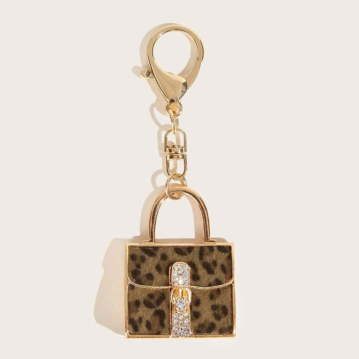 

1pc Mini Bag Shaped Rhinestone Keychain, Multicolor
