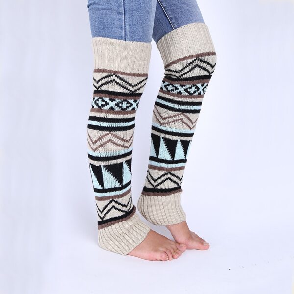 

Geo Pattern Leg Warmer, Beige