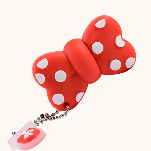 

Polka Dot Bow Design USB Flash Drive, Red