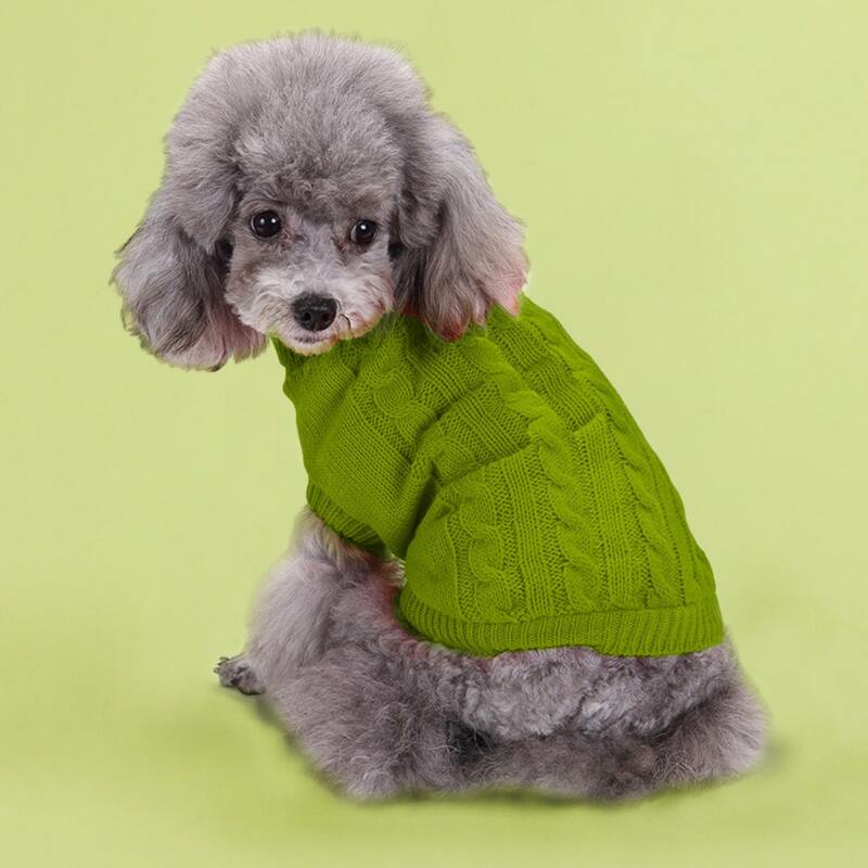 

Solid Color Dog Sweater, Green