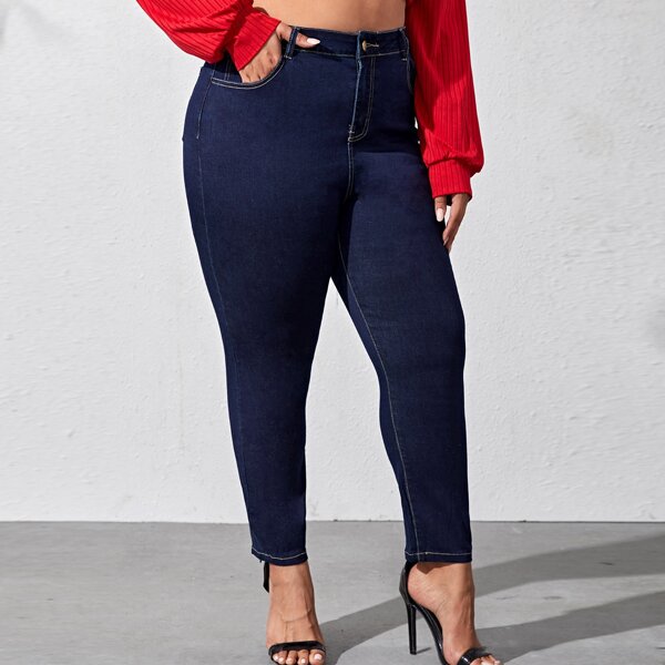 

Plus Dark Wash High Waist Skinny Jeans