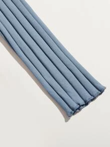 SHEIN Essnce Đầm Xù nhỏ màu trơn Giải trí - Màu xanh bụi bặm - Xem 5