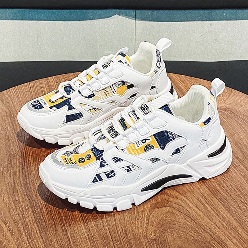 

Guys Lace Up Front Chunky Sneakers, White