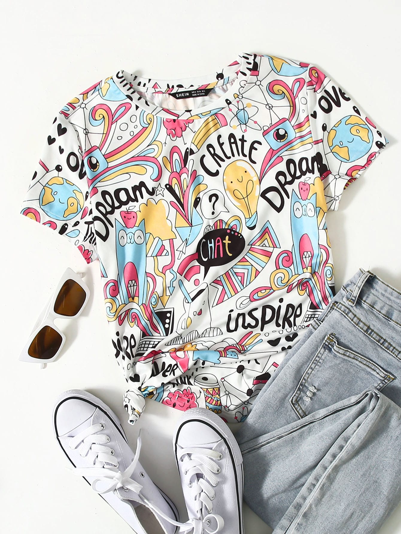 Letter and Cartoon Graphic Top thumbnail