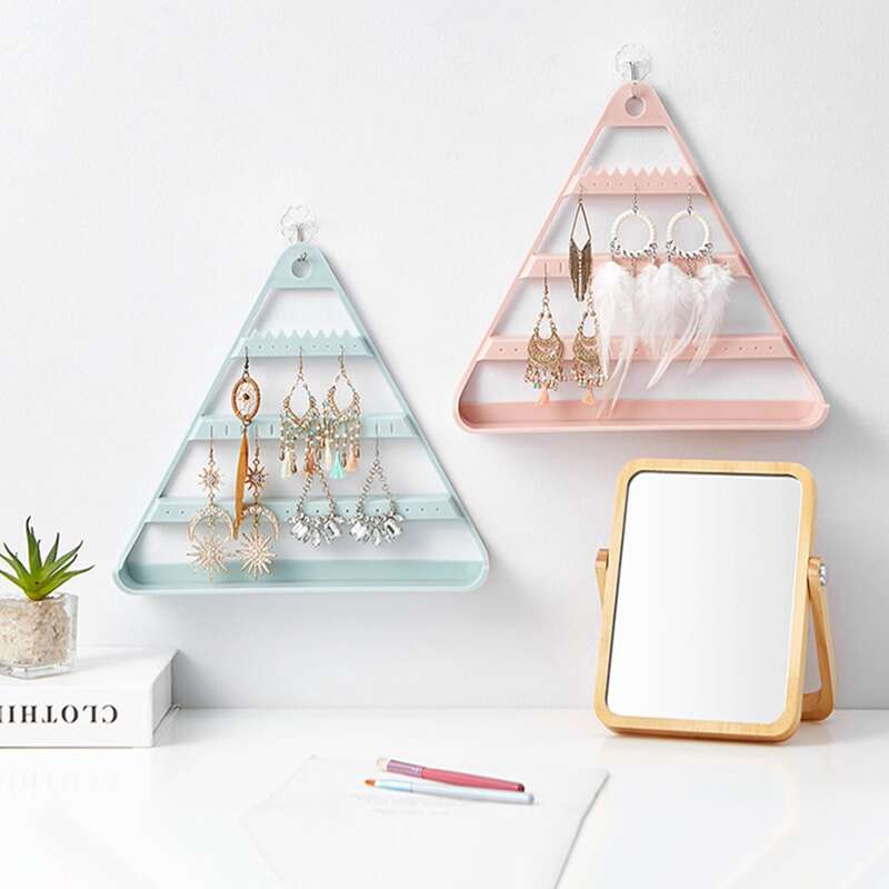 

1pc Triangle Shaped Earring Storage Rack, Multicolor