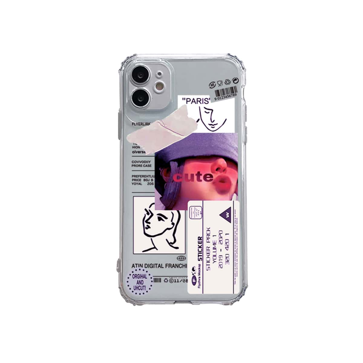 

Letter & Figure Graphic iPhone Case, Multicolor