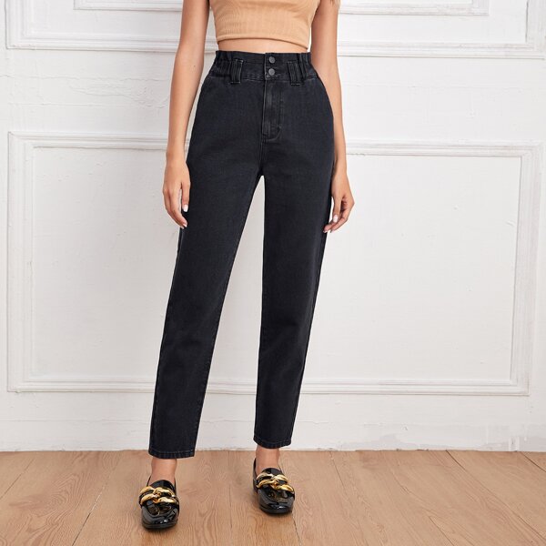 

High Waist Mom Jeans, Black