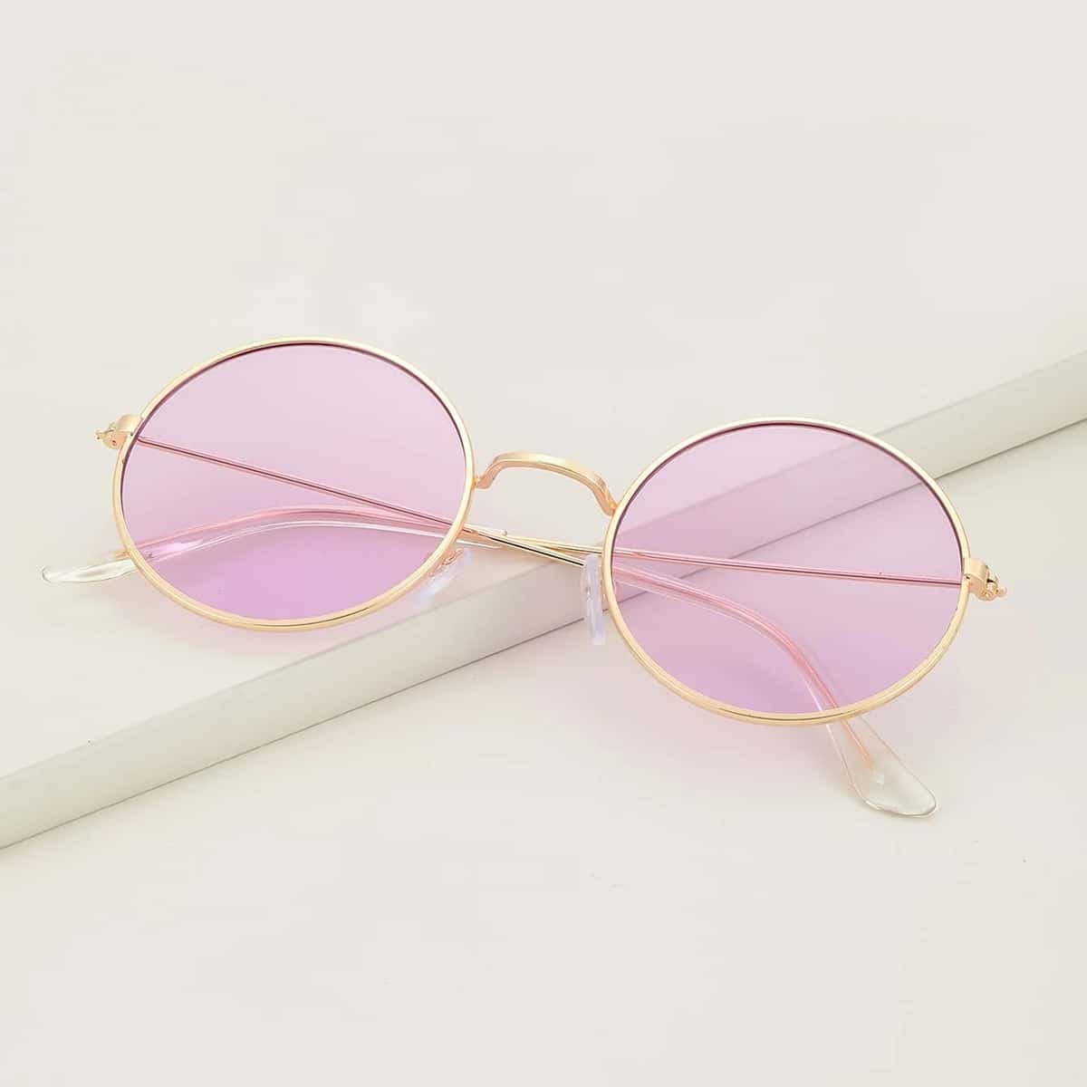 

Tinted Lens Round Sunglasses, Purple