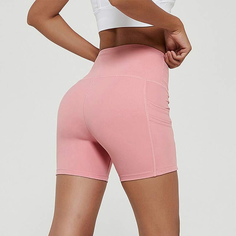

Wide Waistband Sports Biker Shorts, Baby pink pastel