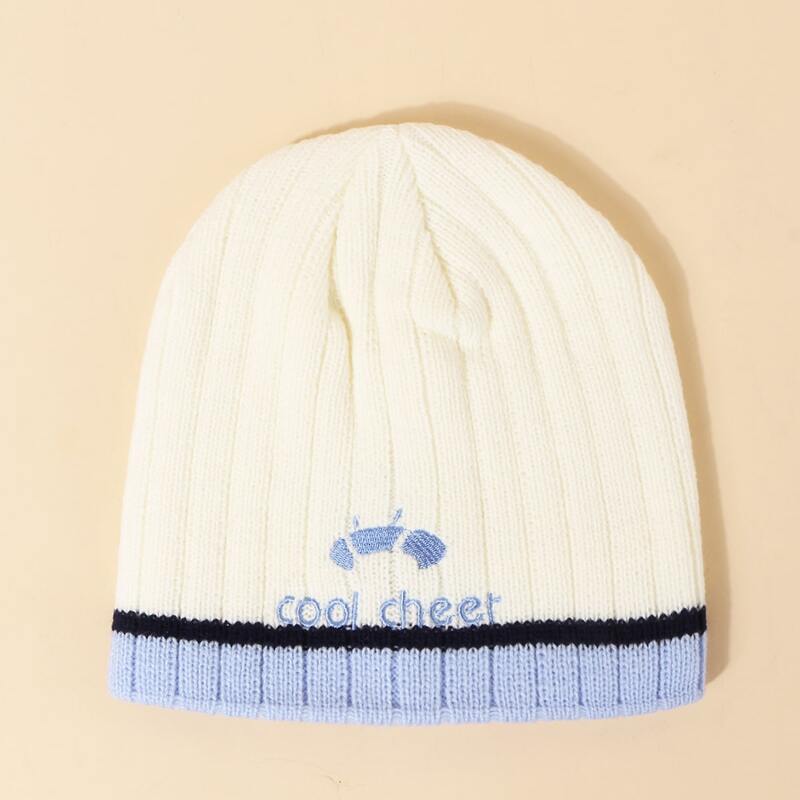

Guys Letter Graphic Knit Beanie, White