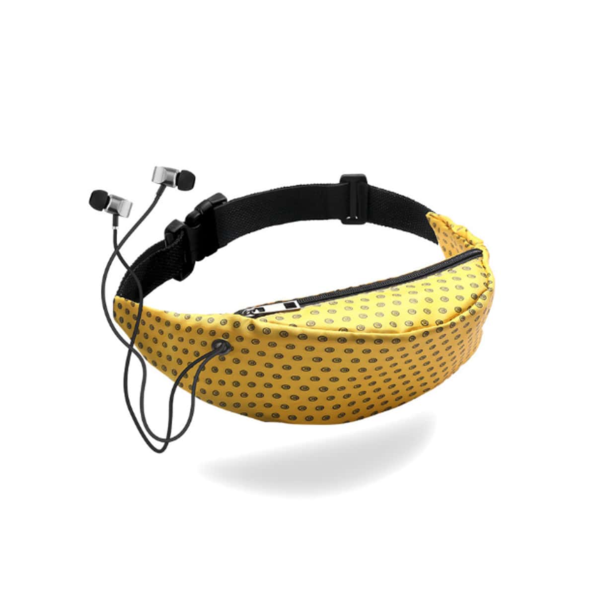 

Polka Dot Fanny Pack With Headphone Plug, Yellow