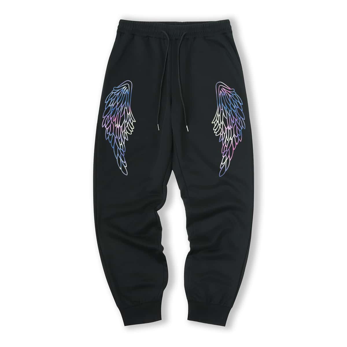 

Guys Wings Graphic Drawstring Sweatpants, Black
