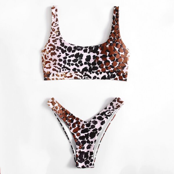 

Colorblock High Cut Bikini Swimsuit, Multicolor