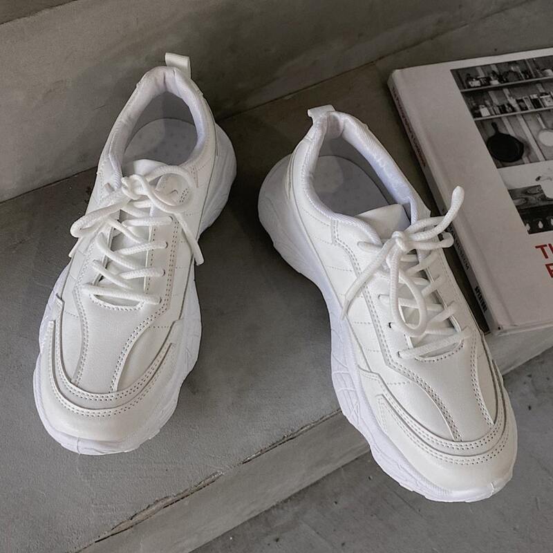 

Lace Up Chunky Trainers, White