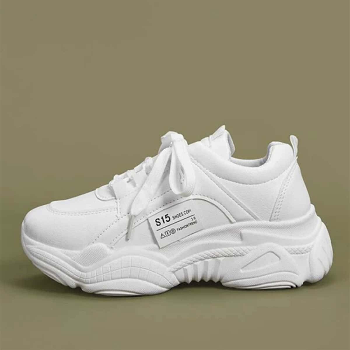 

Lace Up Chunky Trainers, White