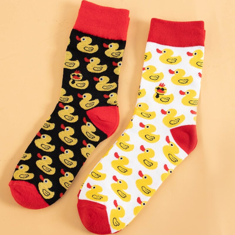 

2pairs Duck Pattern Socks, Multicolor
