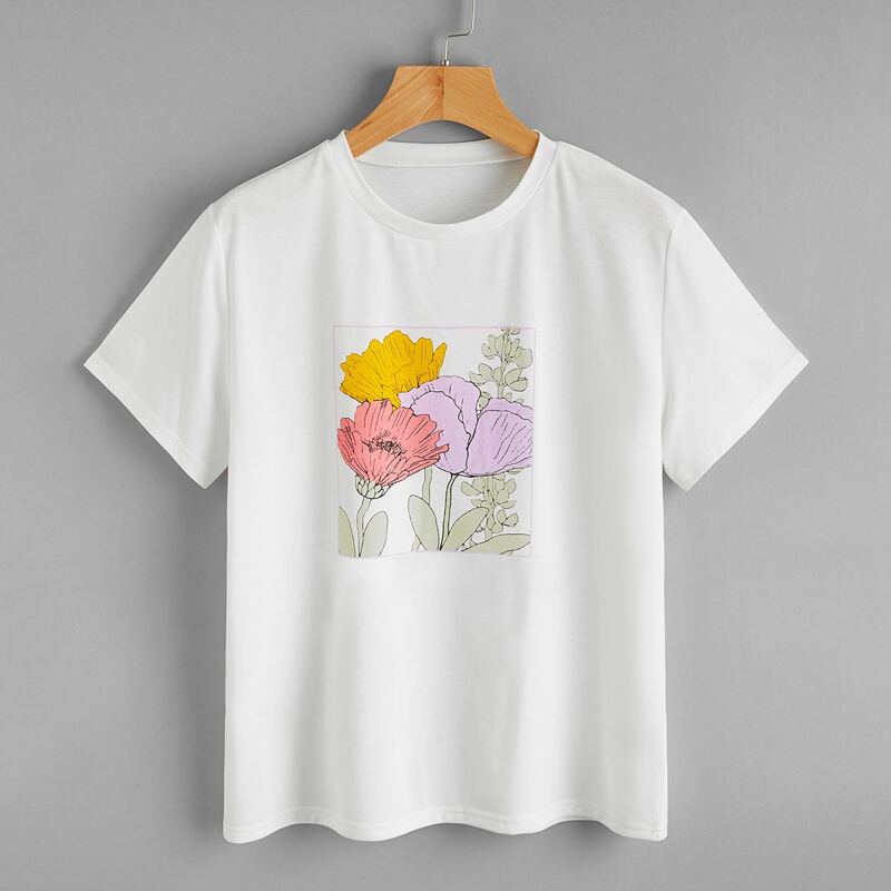 

Flower Graphic Tee, White