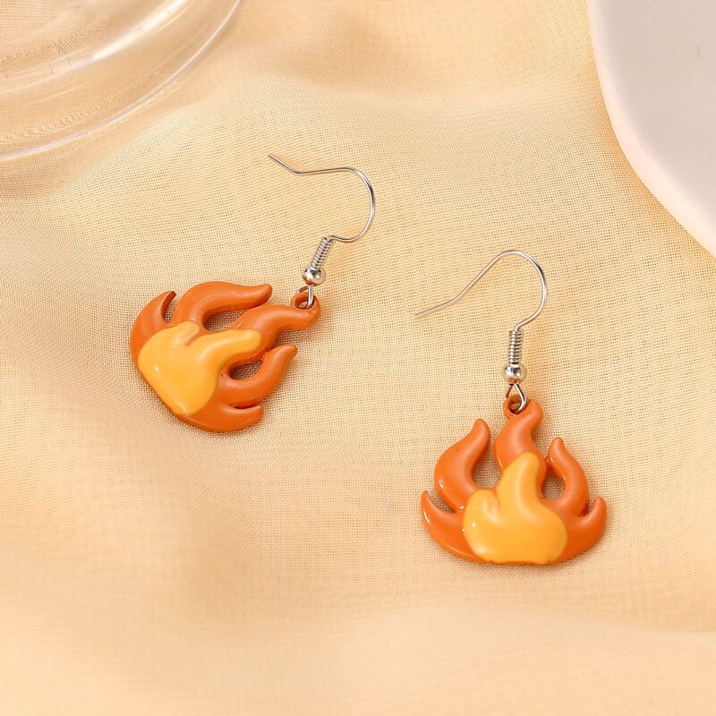 

Flame Drop Earrings, Orange