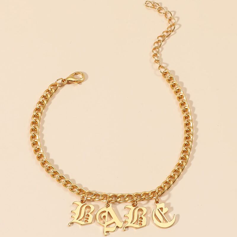 

Letter Chain Bracelet, Gold