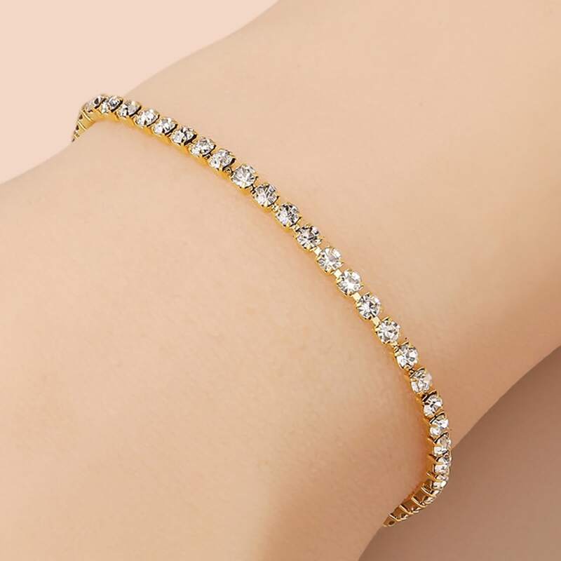 

1pc Rhinestone Bracelet, Gold
