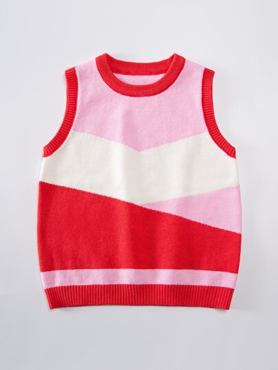 سويترات الطفلة الصغيرة حاجز اللون كاجوال