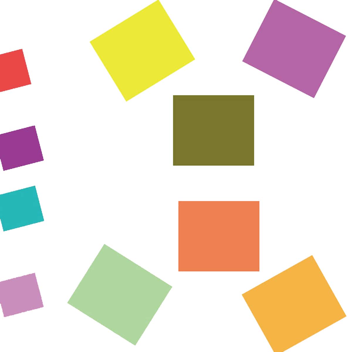 

40pcs Square Sticker, Multicolor