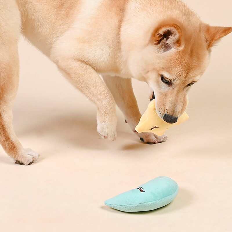 

2pcs Star & Moon Shaped Dog Sound Toy, Multicolor
