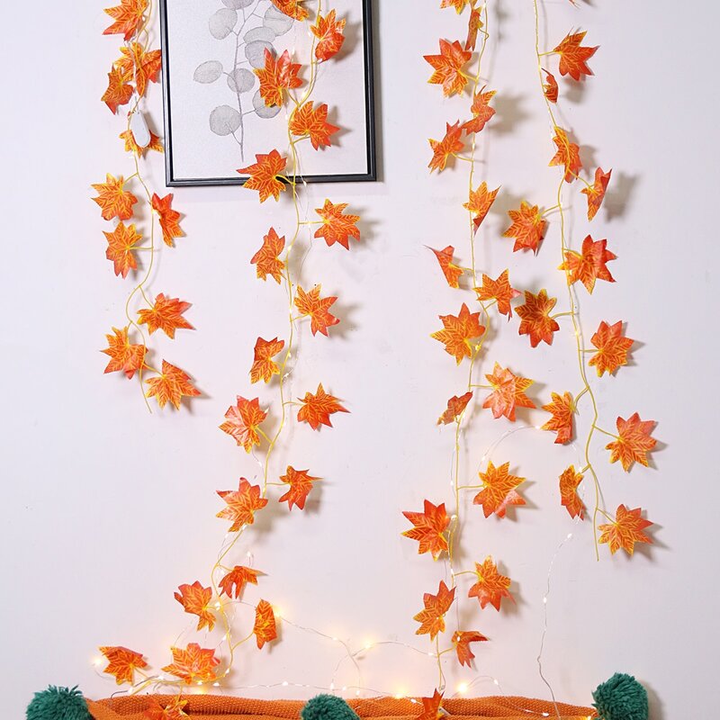 

1pc Maple Leaf String Light With 20pcs Bulb, Yellow
