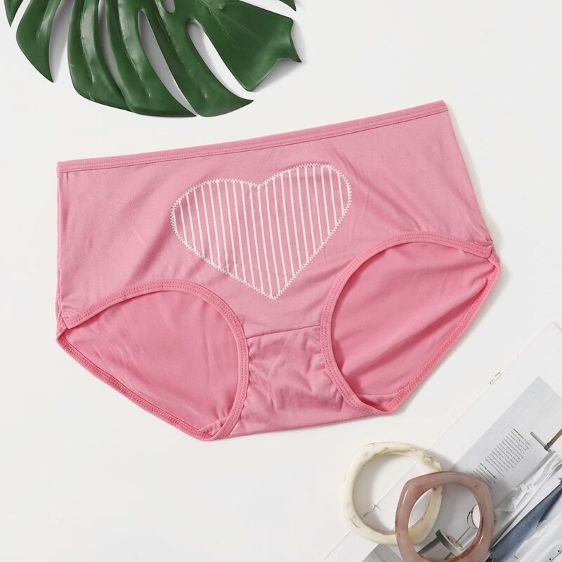 

Striped Heart Pattern Panty, Watermelon pink
