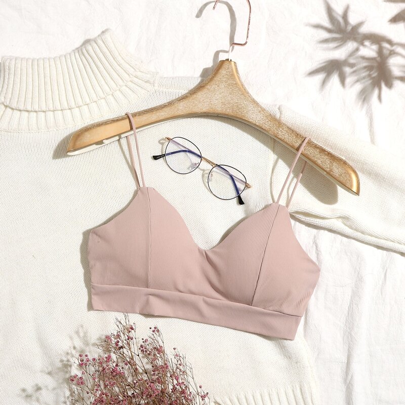 

Solid Rib Bralette, Dusty pink
