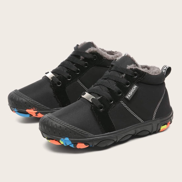 

Boys Lace-up Front Wide Fit Boots, Black