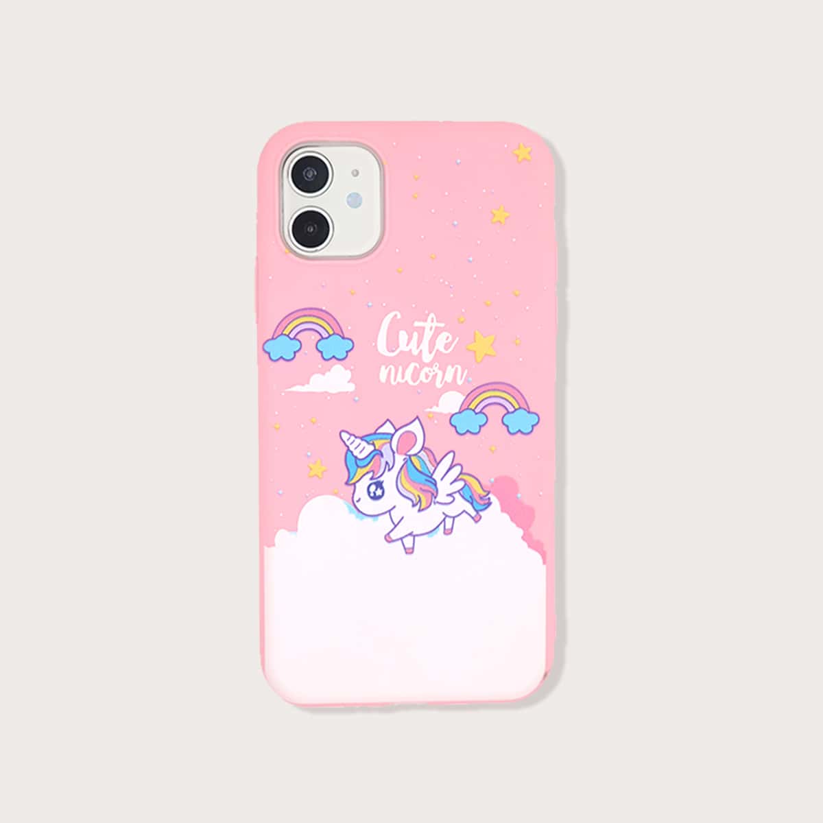 

Cartoon Unicorn iPhone Case, Baby pink