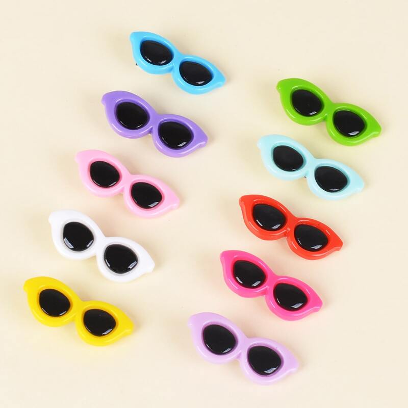

10pcs Sunglasses Shaped Hair Clip, Multicolor