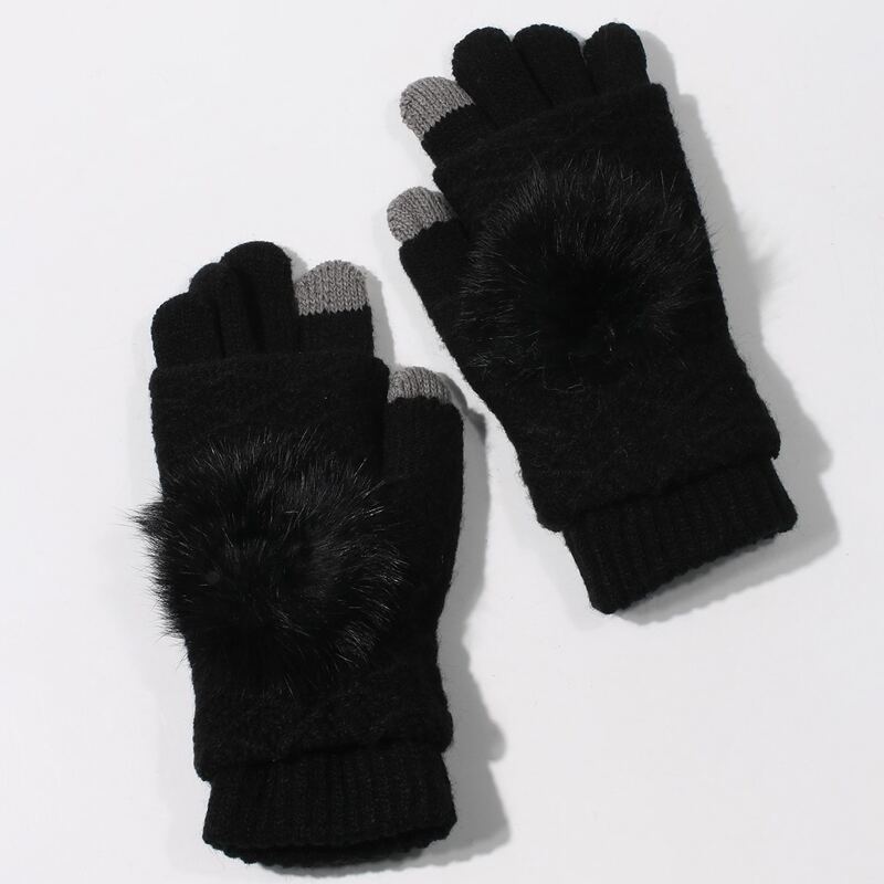 

Detachable Dual Layer Gloves, Black