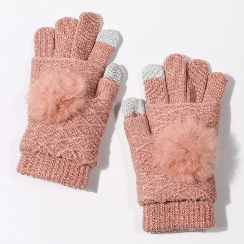 

Detachable Dual Layer Gloves, Pink