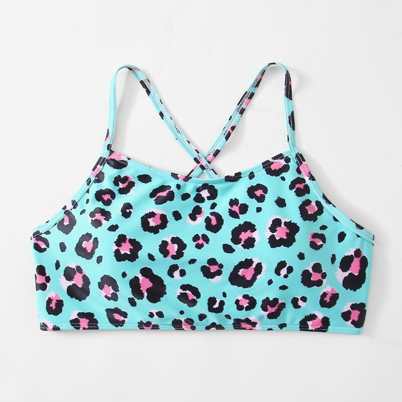 

Leopard Lace-up Bikini Top, Multicolor