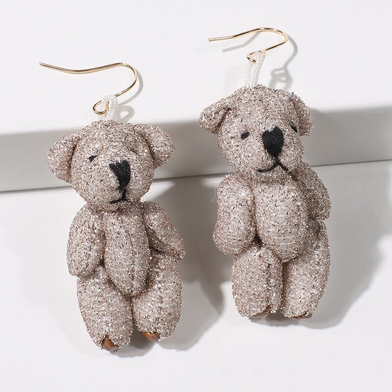 

Toy Bear Drop Earrings, Khaki