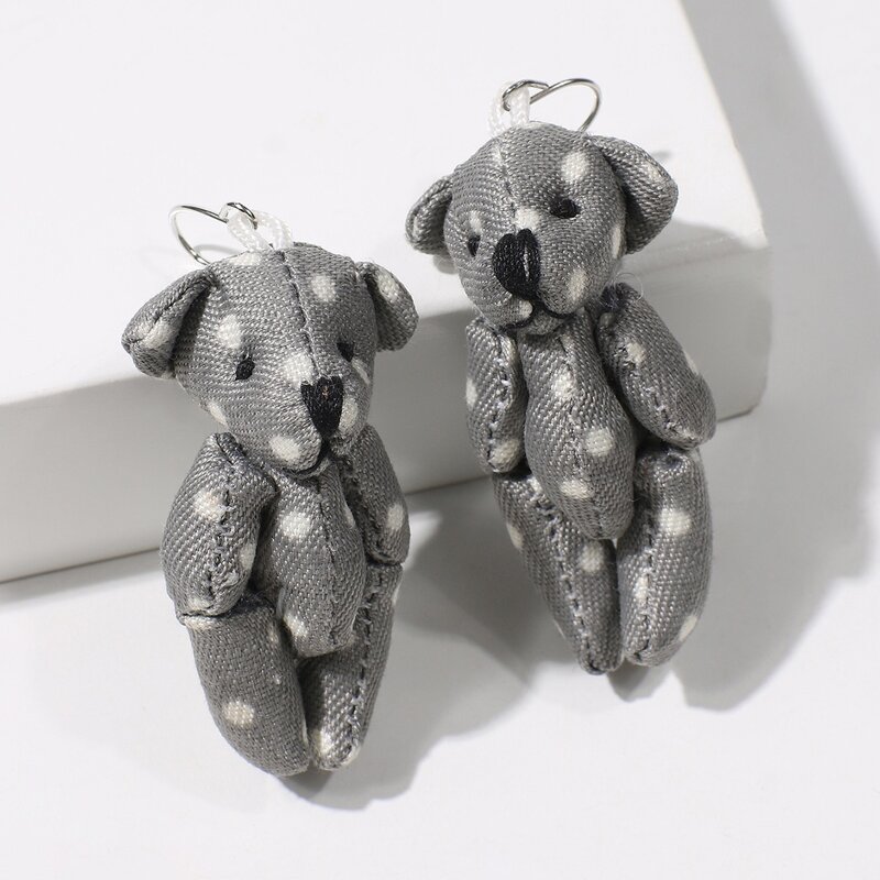 

Toy Bear Drop Earrings, Grey
