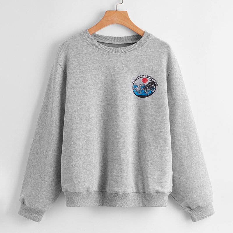 

Letter Graphic Sweatshirt, Grey