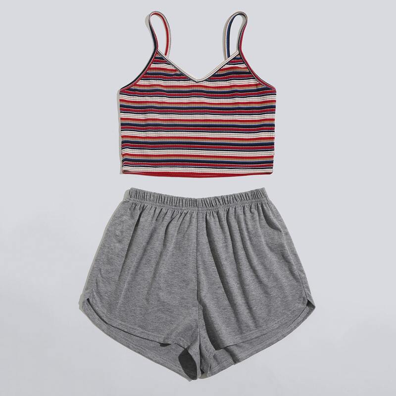 

Stripe Print Cami PJ Set, Multicolor