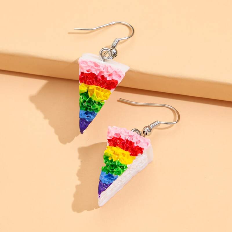

Rainbow Cake Drop Earrings, Multicolor