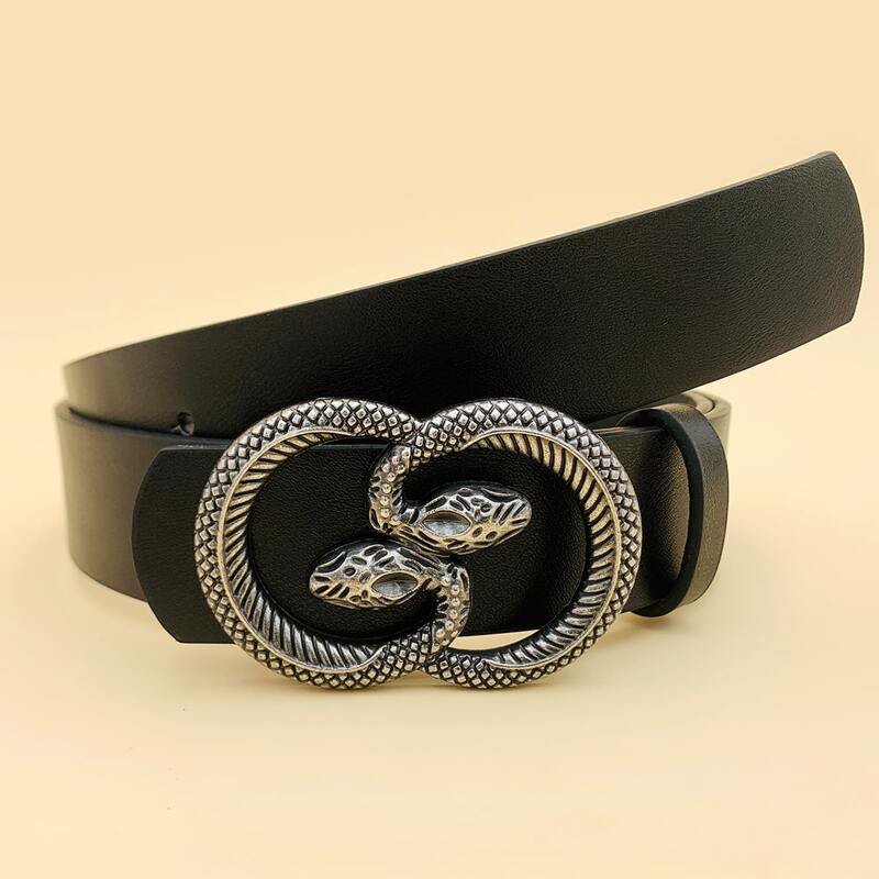 

Snake Ring Buckle Belt, Black