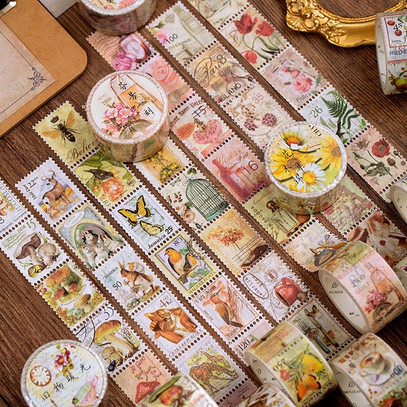 

1roll Random Stamp Sticker, Multicolor